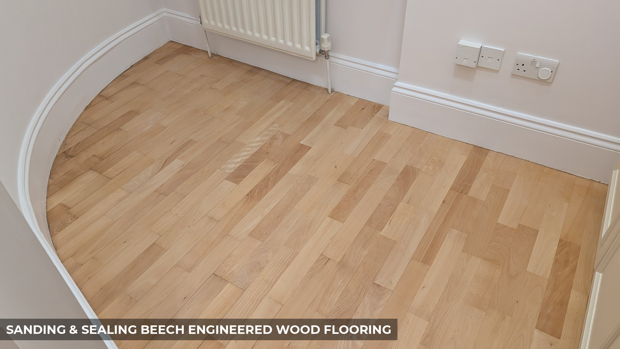 Sanding & Sealing Beech Engineered Wood Flooring in Raynes Park