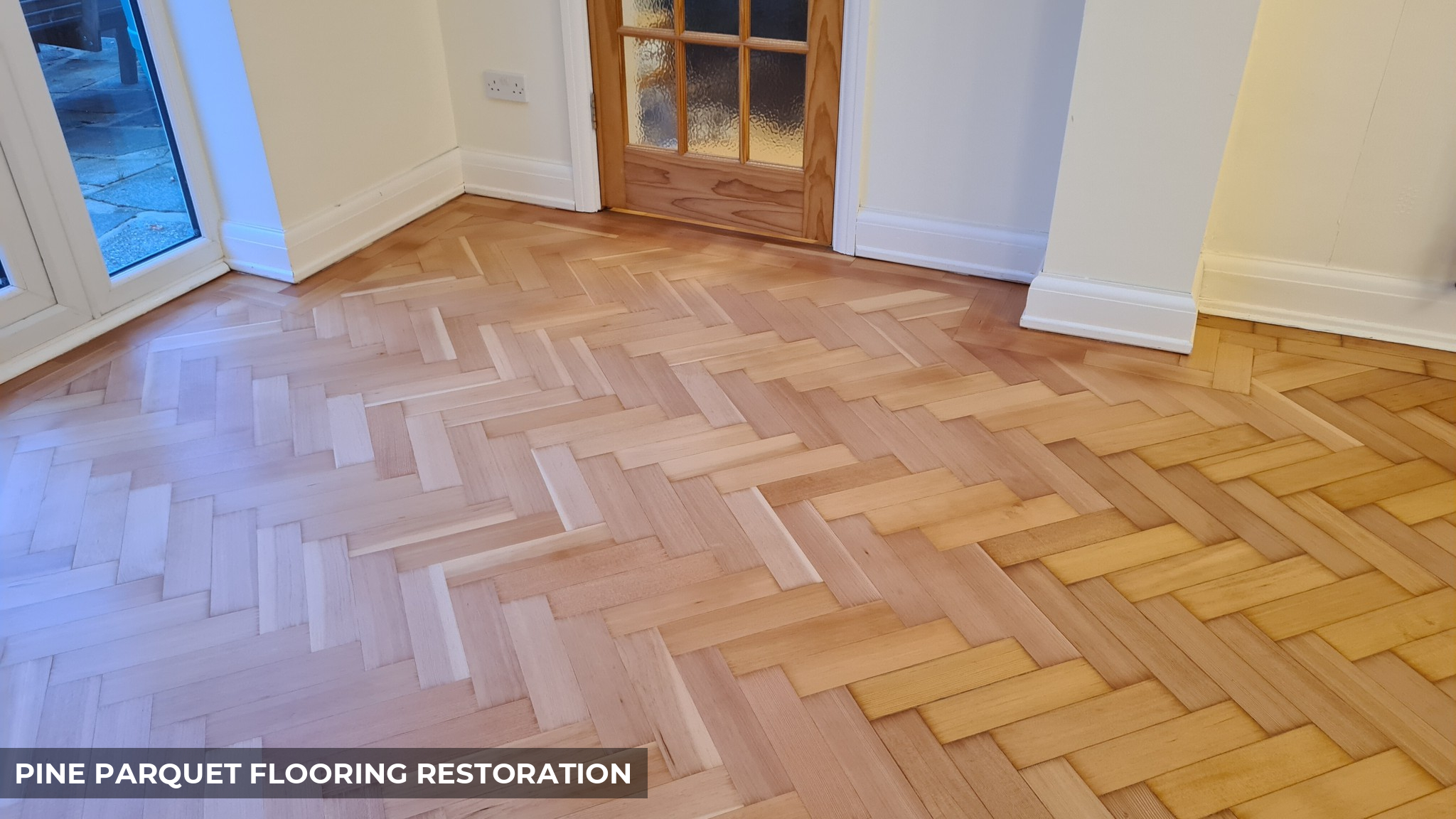 Pine Parquet Flooring Restoration in Epsom
