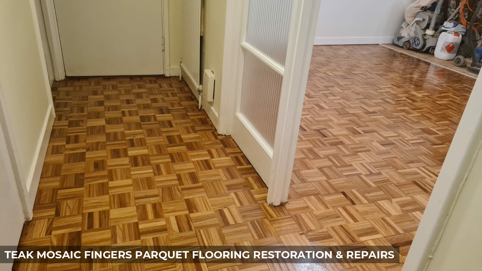 Teak Mosaic Fingers Parquet Flooring Restoration & Repairs in Ealing