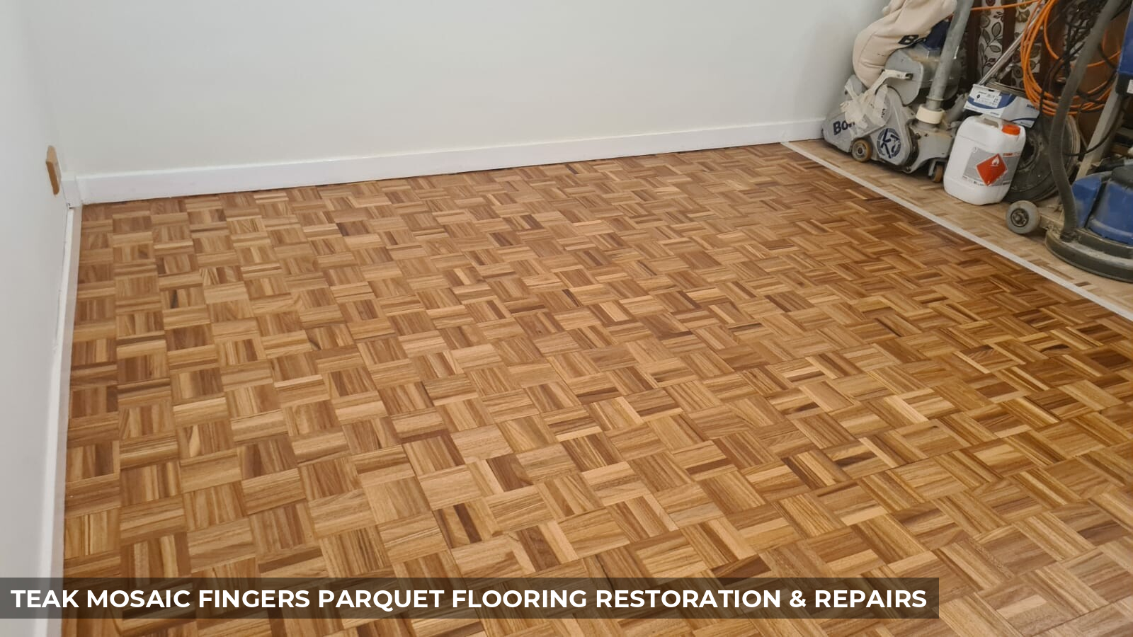 Teak Mosaic Fingers Parquet Flooring Restoration & Repairs in Ealing, W5, W13